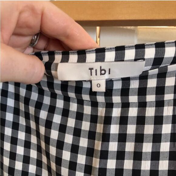 Tibi Asymmetrical Gingham Ruffle Skirt - Picture 6 of 12